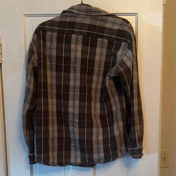 St. John's Bay Green and Gray Flannel Shirt - Picture 2 of 6